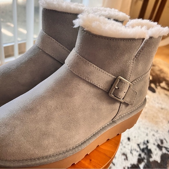 KOOLABURRA NWOT UGG Grey Kelissa Mini Faux‎ Fur Boots Size 6 - Picture 3 of 8